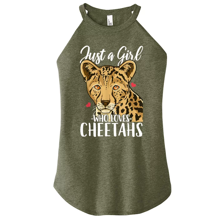 Cheetah Just A Girl Who Loves Cheetahs Cool Gift Women’s Perfect Tri Rocker Tank