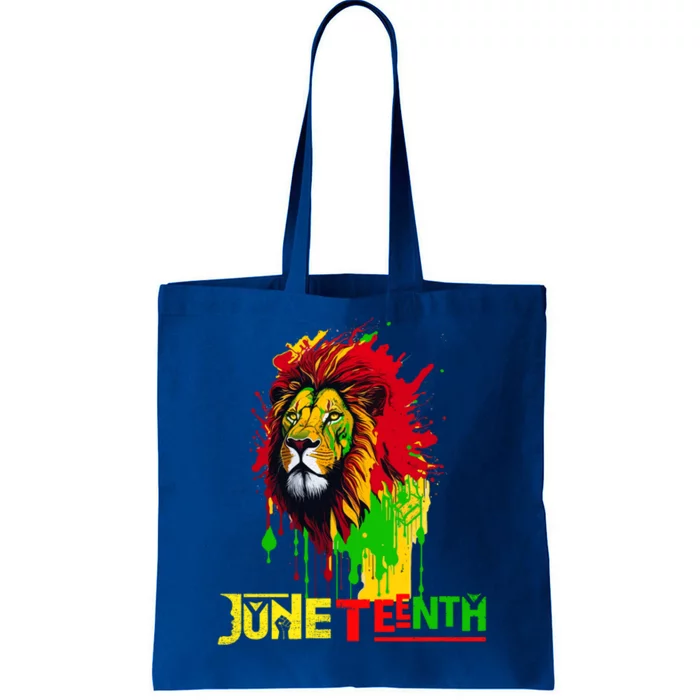 Celebrate Junenth African Lion Face Freedom Day 1865 Gift Tote Bag