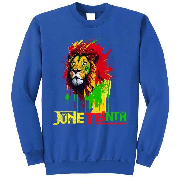 Celebrate Junenth African Lion Face Freedom Day 1865 Gift Tall Sweatshirt