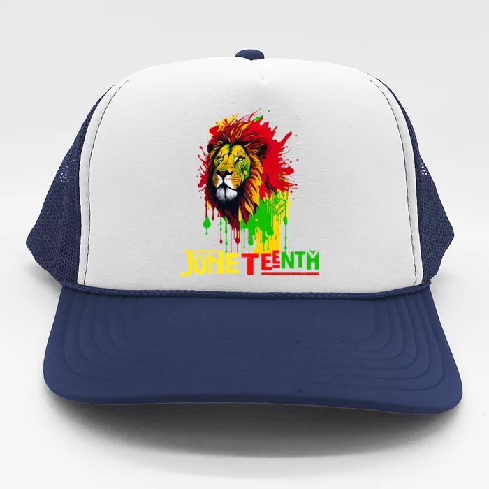 Celebrate Junenth African Lion Face Freedom Day 1865 Gift Trucker Hat