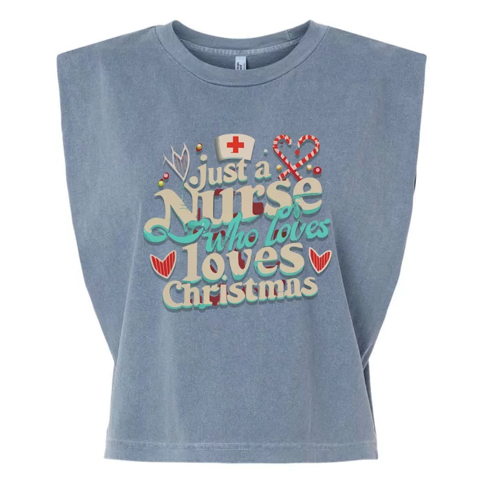 Christmas Just A Nurse Who Loves Christmas Garment-Dyed Women's Muscle Tee