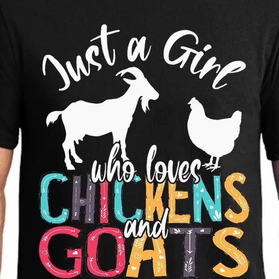 Cute Just A Girl Who Loves Chickens Goats Farmer Pajama Set