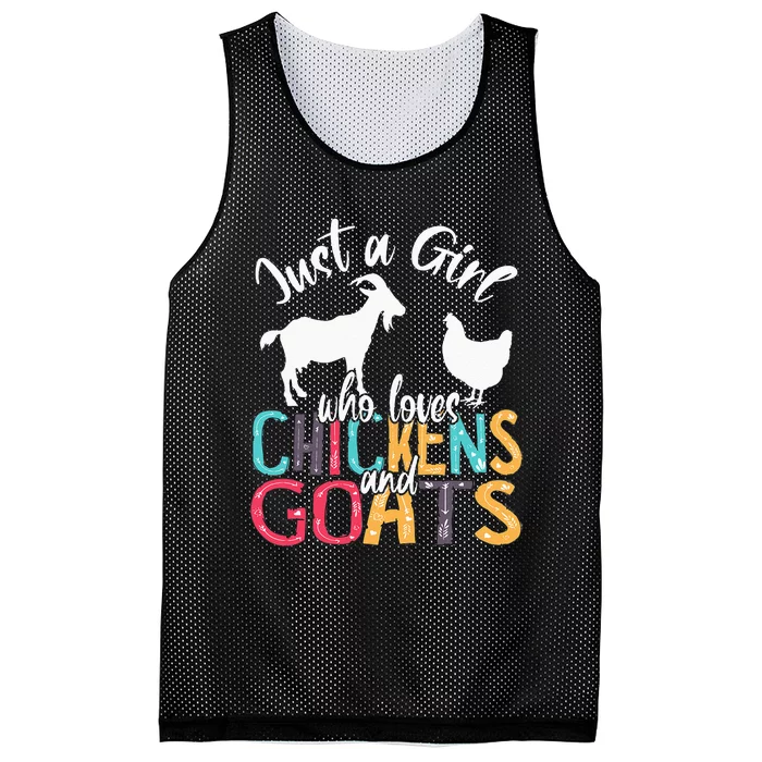 Cute Just A Girl Who Loves Chickens Goats Farmer Mesh Reversible Basketball Jersey Tank