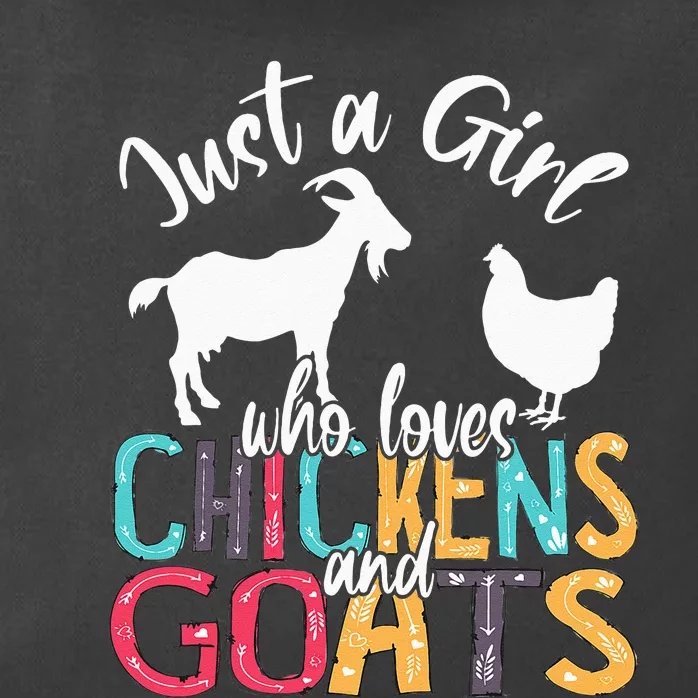 Cute Just A Girl Who Loves Chickens Goats Farmer Zip Tote Bag