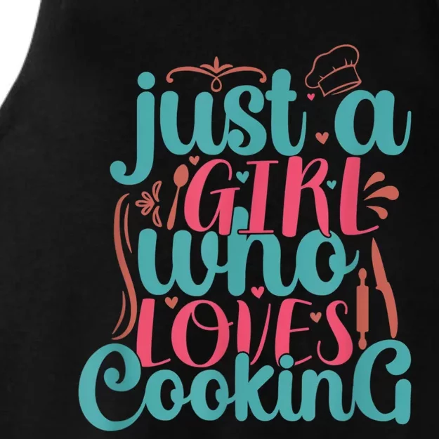 Cook Just A Girl Who Loves Cooking Chef Ladies Tri-Blend Wicking Tank