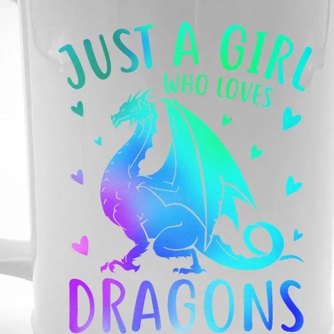 Cute Just A Girlss Who Loves Dragons Women Front & Back Beer Stein