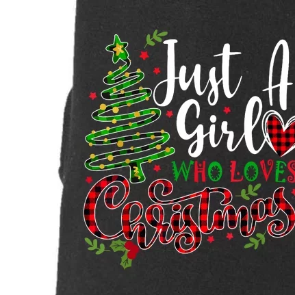 Cute Just A Girl Who Loves Christmas A Gift For Xmas Women Girls Gift Doggie 3-End Fleece Hoodie