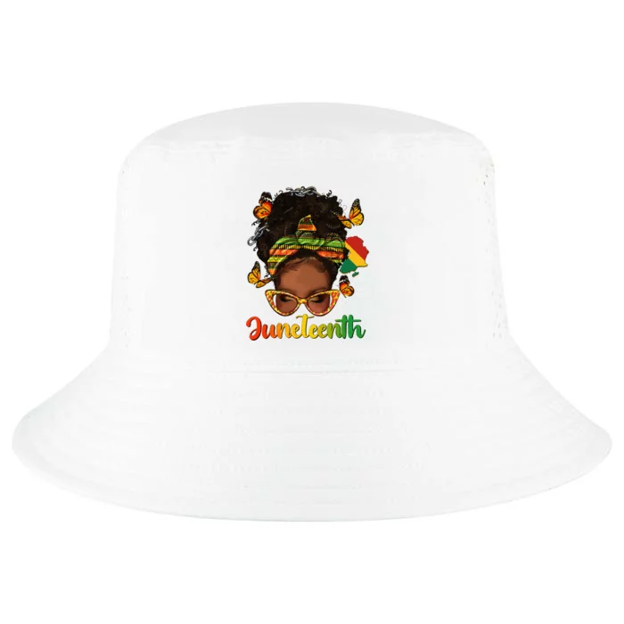 Celebrate Juneteenth Afro Messy Bun Black Women Melanin Cool Comfort Performance Bucket Hat