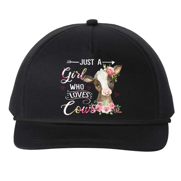 Cow Just A Girl Who Loves Cows Funny Gifts Snapback Five-Panel Rope Hat