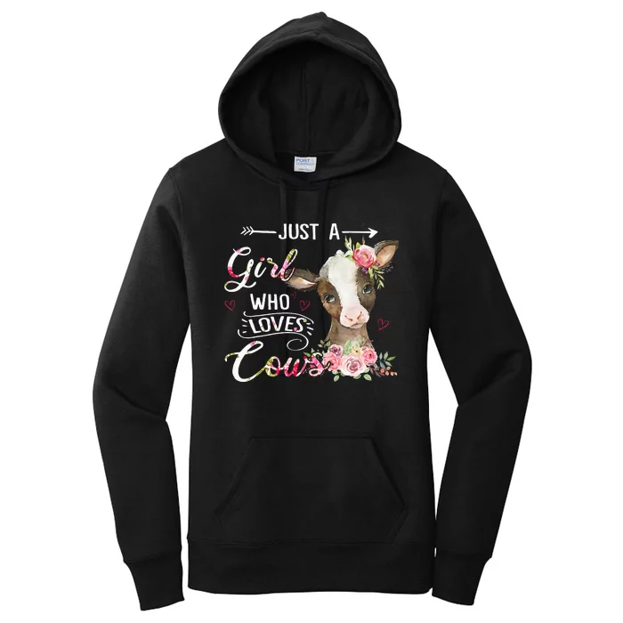 Cow Just A Girl Who Loves Cows Funny Gifts Women's Pullover Hoodie