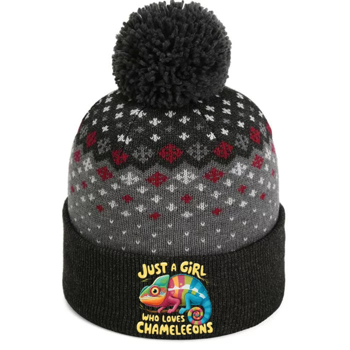 Chameleon Just A Girl Who Loves Chameleons The Baniff Cuffed Pom Beanie