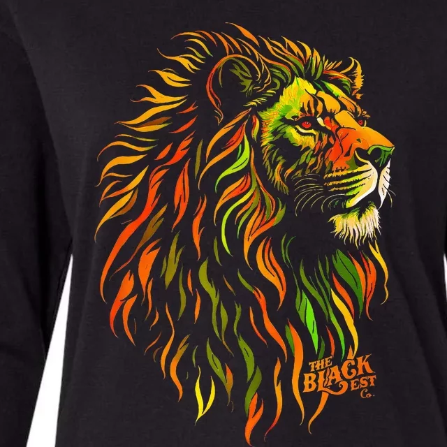 Celebrate Juneteenth African Lion Face Freedom Day 1865 Womens Cotton Relaxed Long Sleeve T-Shirt