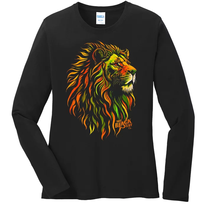 Celebrate Juneteenth African Lion Face Freedom Day 1865 Ladies Long Sleeve Shirt