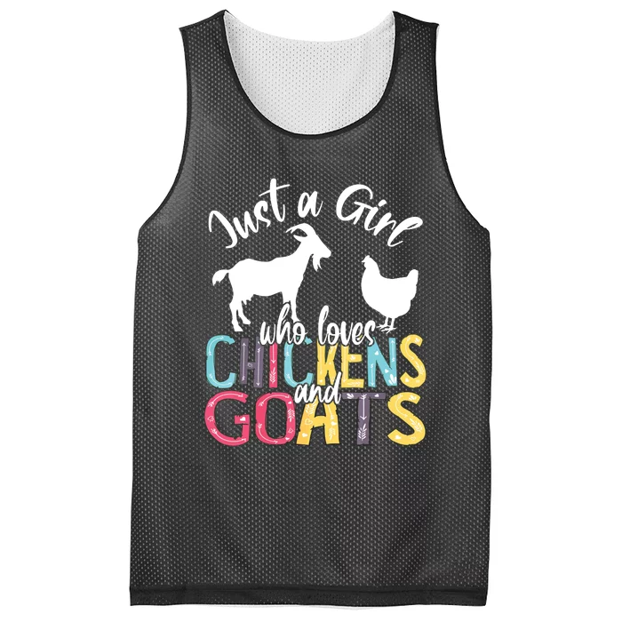 Cute Just A Girl Who Loves Chickens Goats Farmer Girl Mesh Reversible Basketball Jersey Tank