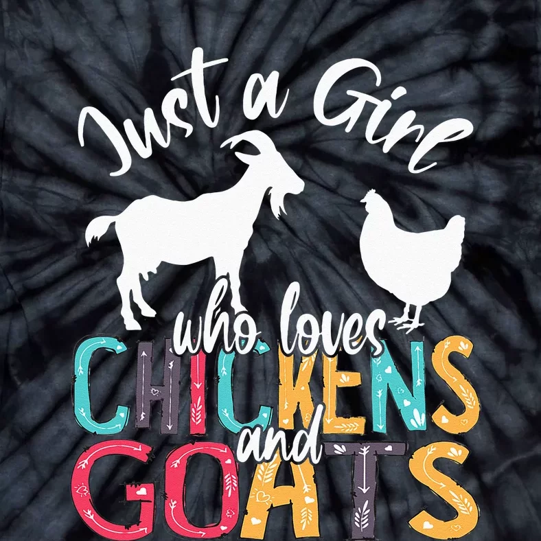 Cute Just A Girl Who Loves Chickens Goats Farmer Tie-Dye T-Shirt