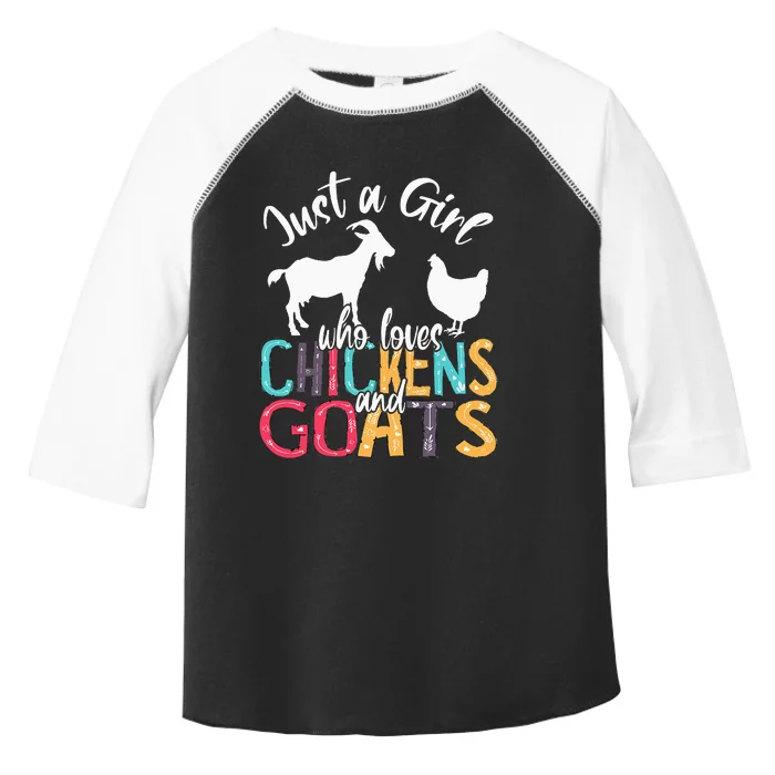 Cute Just A Girl Who Loves Chickens Goats Farmer Toddler Fine Jersey T-Shirt