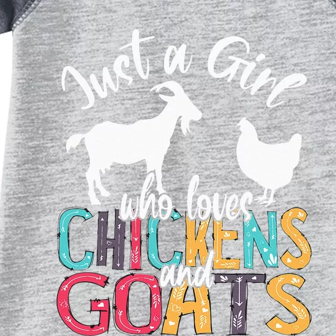 Cute Just A Girl Who Loves Chickens Goats Farmer Infant Baby Jersey Bodysuit