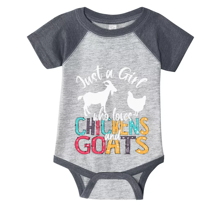 Cute Just A Girl Who Loves Chickens Goats Farmer Infant Baby Jersey Bodysuit