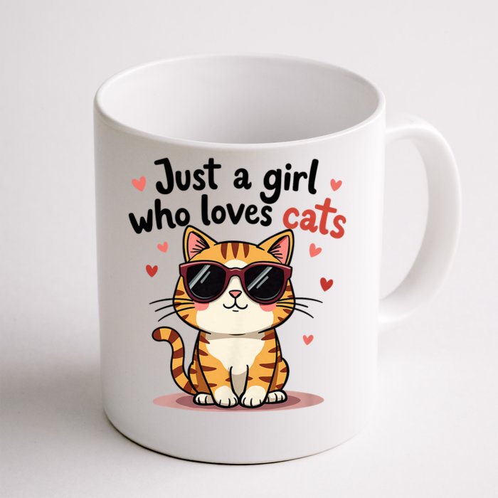 Cats Just A Girl Who Loves Cats Front & Back Coffee Mug