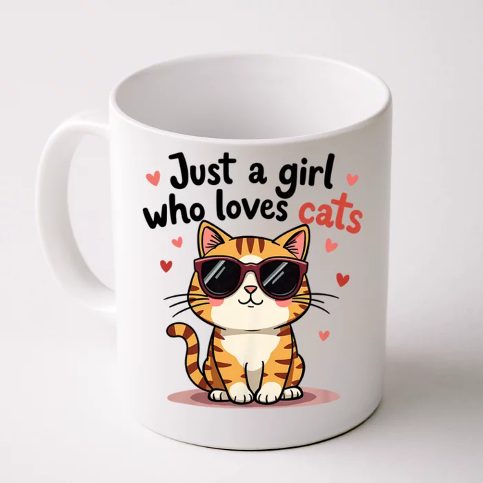 Cats Just A Girl Who Loves Cats Front & Back Coffee Mug