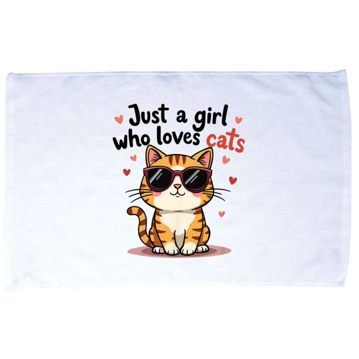 Cats Just A Girl Who Loves Cats Microfiber Hand Towel