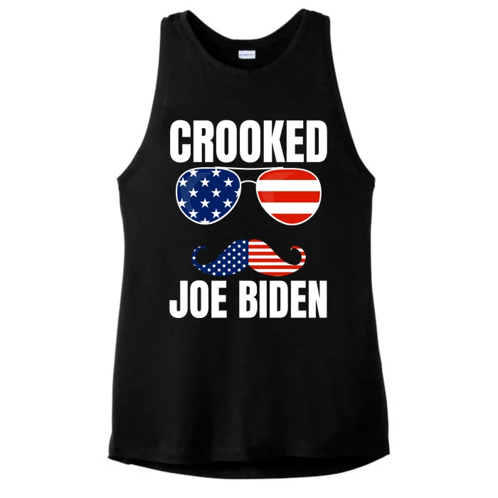 Crooked Joe Biden Trump Quote Called Joe Biden Crooked Ladies Tri-Blend Wicking Tank