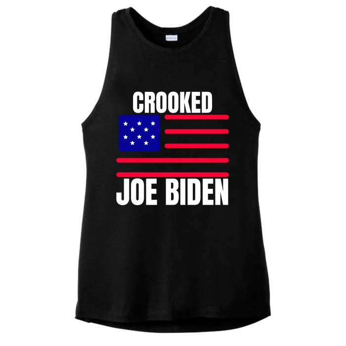 Crooked Joe Biden Trump Quote Called Joe Biden Crooked Ladies Tri-Blend Wicking Tank