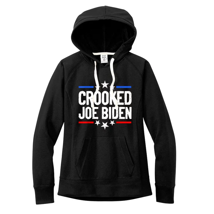 Crooked Joe Biden Confused Anti Biden Women's Fleece Hoodie