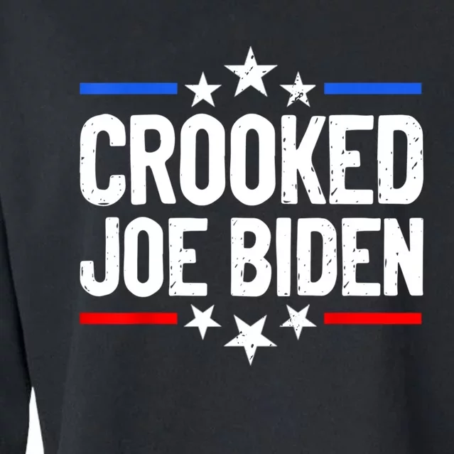 Crooked Joe Biden Confused Anti Biden Cropped Pullover Crew