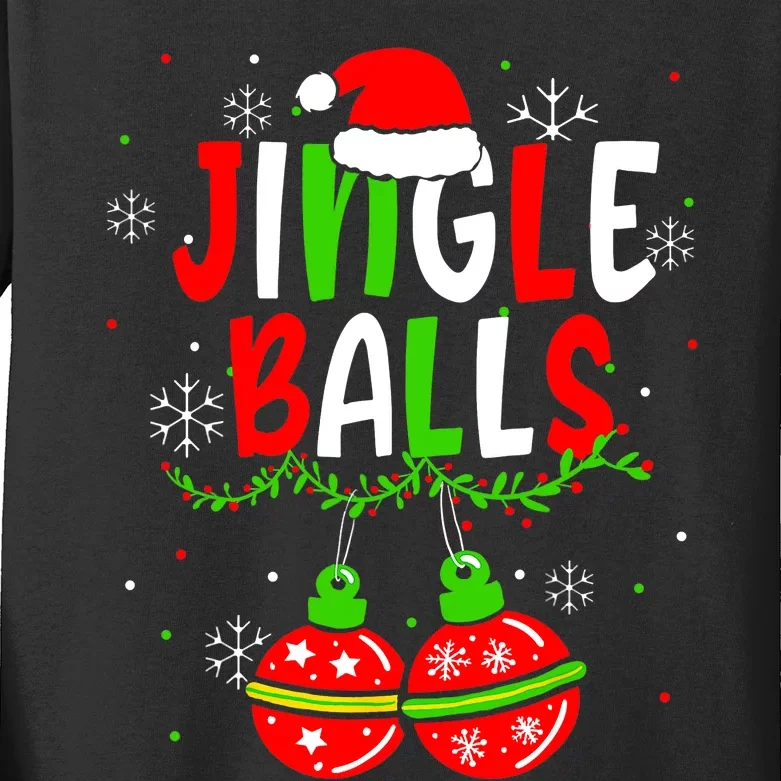 Chestnut Jingle Balls Tinsel Tits Groovy Christmas Couple Kids Long Sleeve Shirt