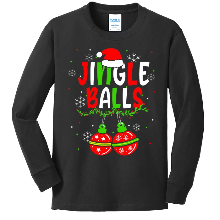 Chestnut Jingle Balls Tinsel Tits Groovy Christmas Couple Kids Long Sleeve Shirt