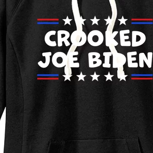 Crooked Joe Biden Confused Anti Biden Women's Fleece Hoodie