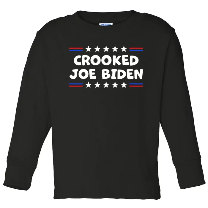 Crooked Joe Biden Confused Anti Biden Toddler Long Sleeve Shirt