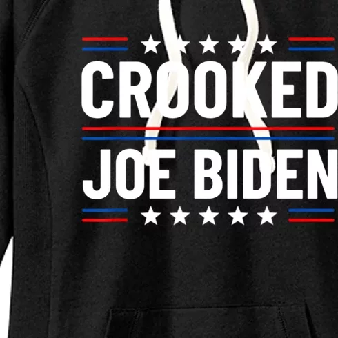 Crooked Joe Biden Confused Anti Biden Women's Fleece Hoodie