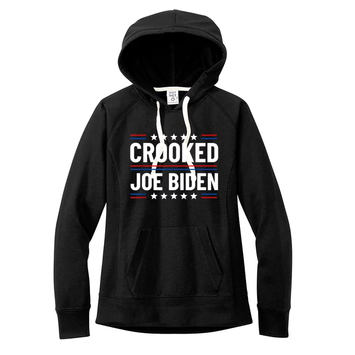 Crooked Joe Biden Confused Anti Biden Women's Fleece Hoodie