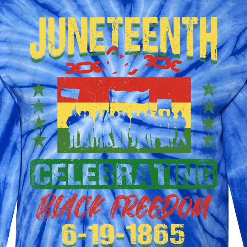 Celebrating Juneteenth Black Freedom 1865 Independence Day Great Gift Tie-Dye Long Sleeve Shirt