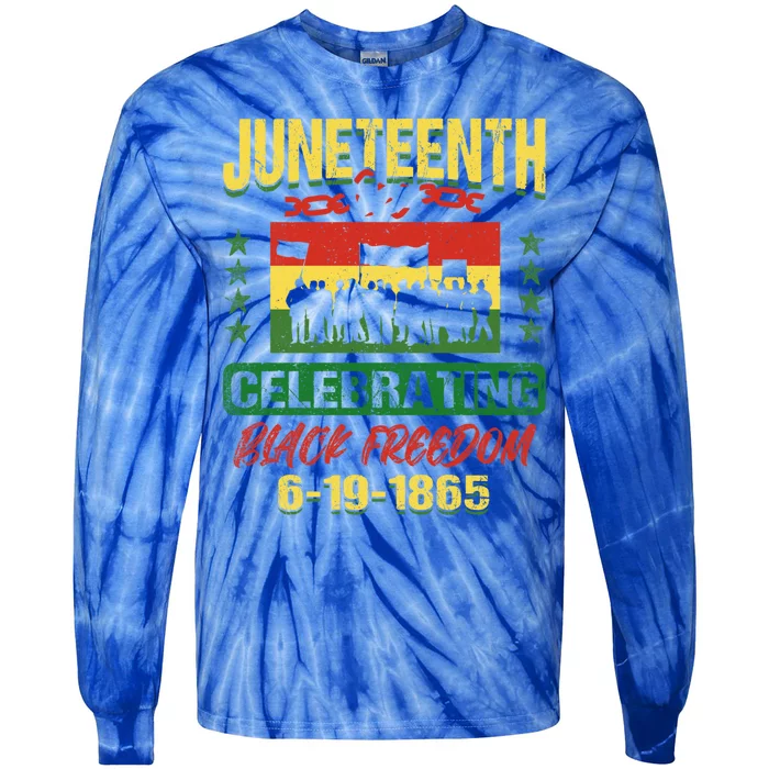 Celebrating Juneteenth Black Freedom 1865 Independence Day Great Gift Tie-Dye Long Sleeve Shirt