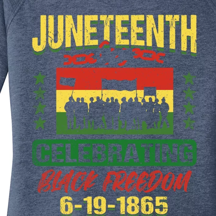 Celebrating Juneteenth Black Freedom 1865 Independence Day Great Gift Women's Perfect Tri Tunic Long Sleeve Shirt