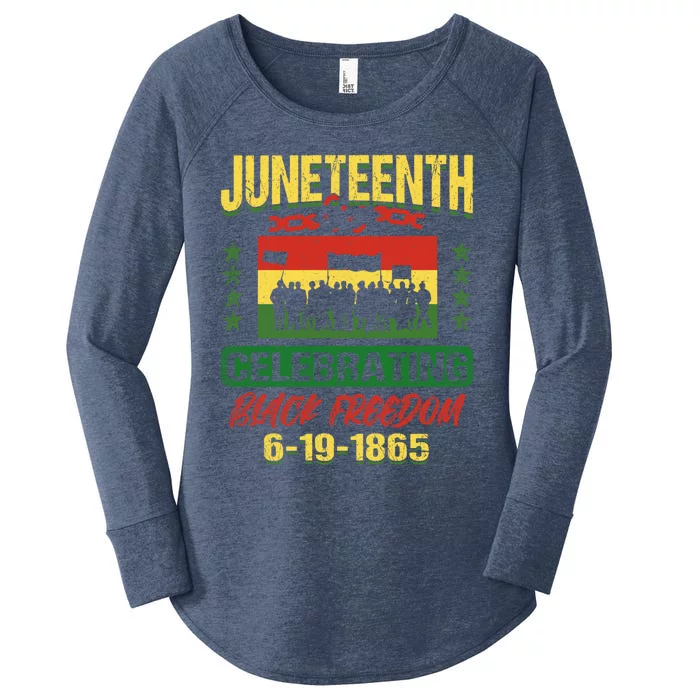 Celebrating Juneteenth Black Freedom 1865 Independence Day Great Gift Women's Perfect Tri Tunic Long Sleeve Shirt