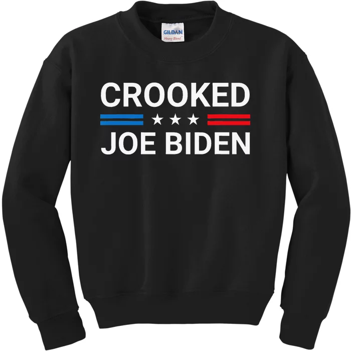 Crooked Joe Biden Trump quote called Joe Biden Crooked Kids Sweatshirt