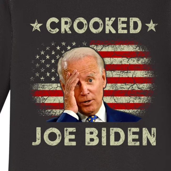 Crooked Joe Biden Trump Quote Called Joe Biden Crooked Baby Long Sleeve Bodysuit