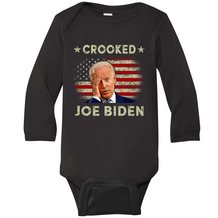 Crooked Joe Biden Trump Quote Called Joe Biden Crooked Baby Long Sleeve Bodysuit