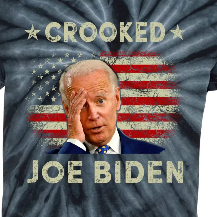 Crooked Joe Biden Trump Quote Called Joe Biden Crooked Kids Tie-Dye T-Shirt