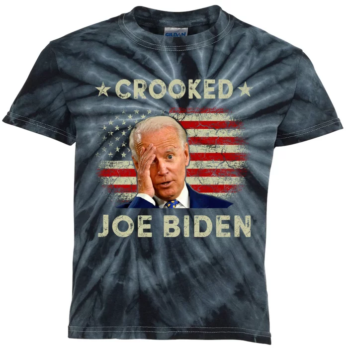 Crooked Joe Biden Trump Quote Called Joe Biden Crooked Kids Tie-Dye T-Shirt