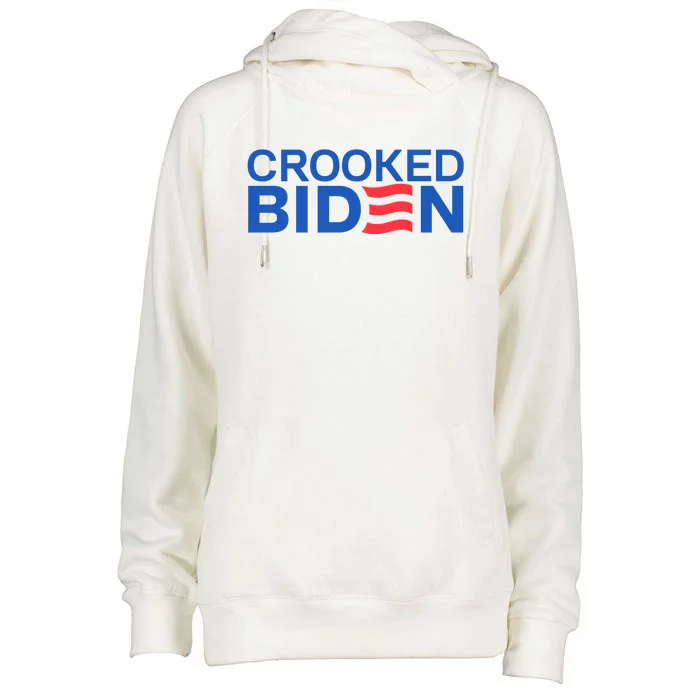 Crooked Joe Biden Pro Trump Political Womens Funnel Neck Pullover Hood