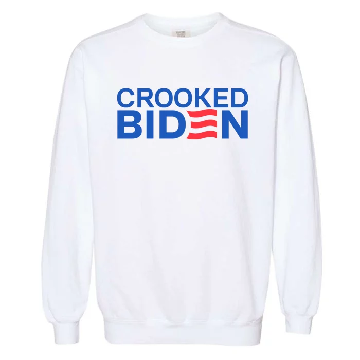 Crooked Joe Biden Pro Trump Political Garment-Dyed Sweatshirt