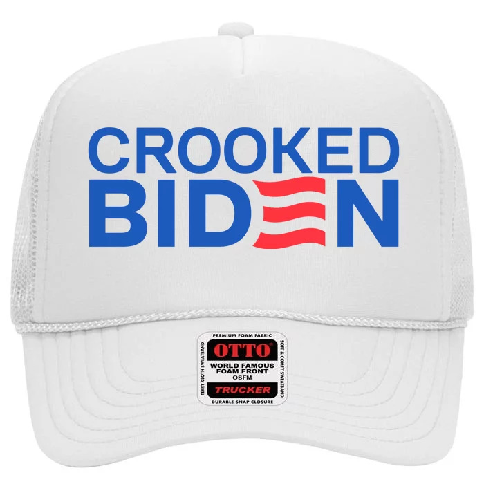 Crooked Joe Biden Pro Trump Political High Crown Mesh Trucker Hat