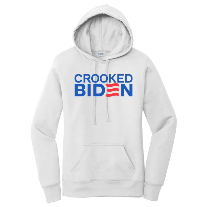 Crooked Joe Biden Pro Trump Political Women's Pullover Hoodie