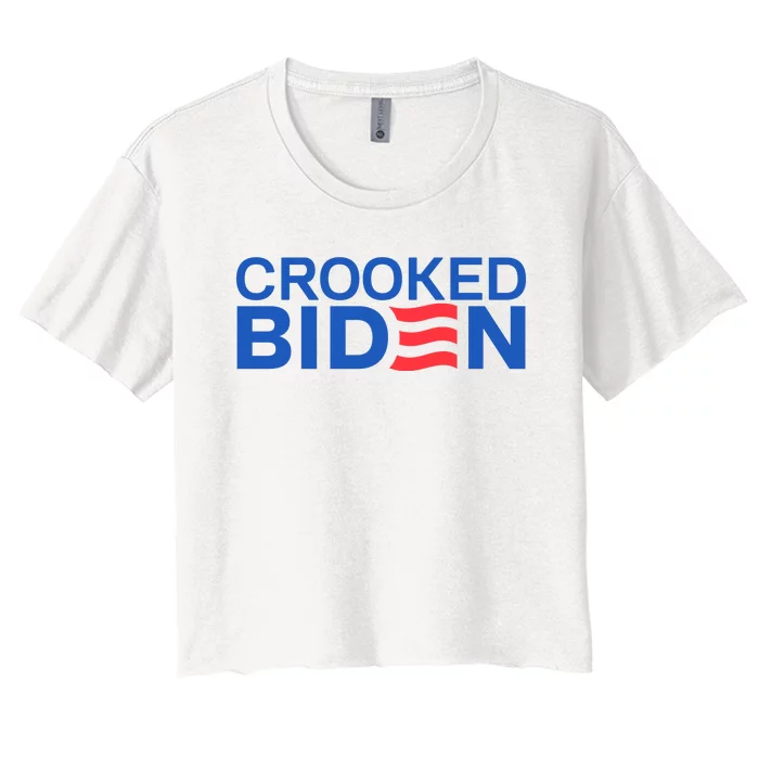 Crooked Joe Biden Pro Trump Political Women's Crop Top Tee