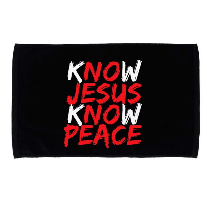 Christian Jesus Bible Verse Scripture Know Jesus Know Peace Microfiber Hand Towel